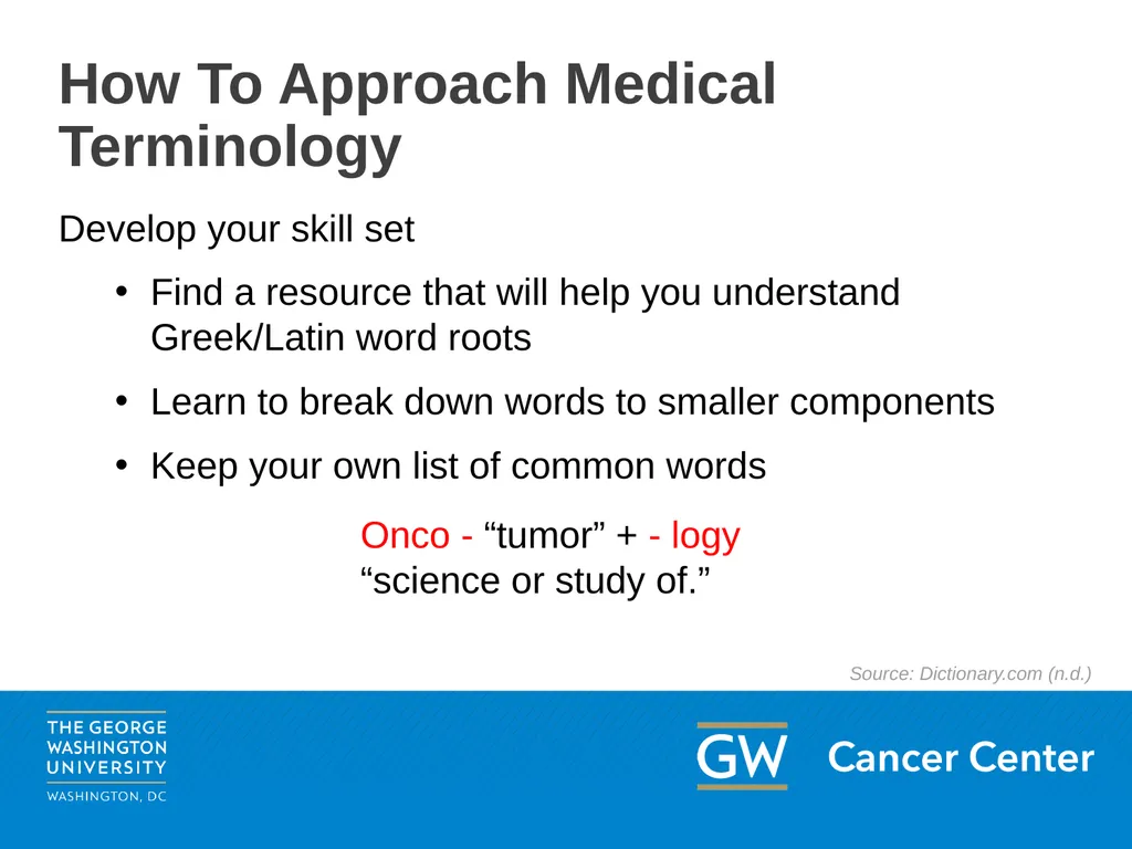 Medical Terminology Oncology Patient Navigator - slide 4 of 22