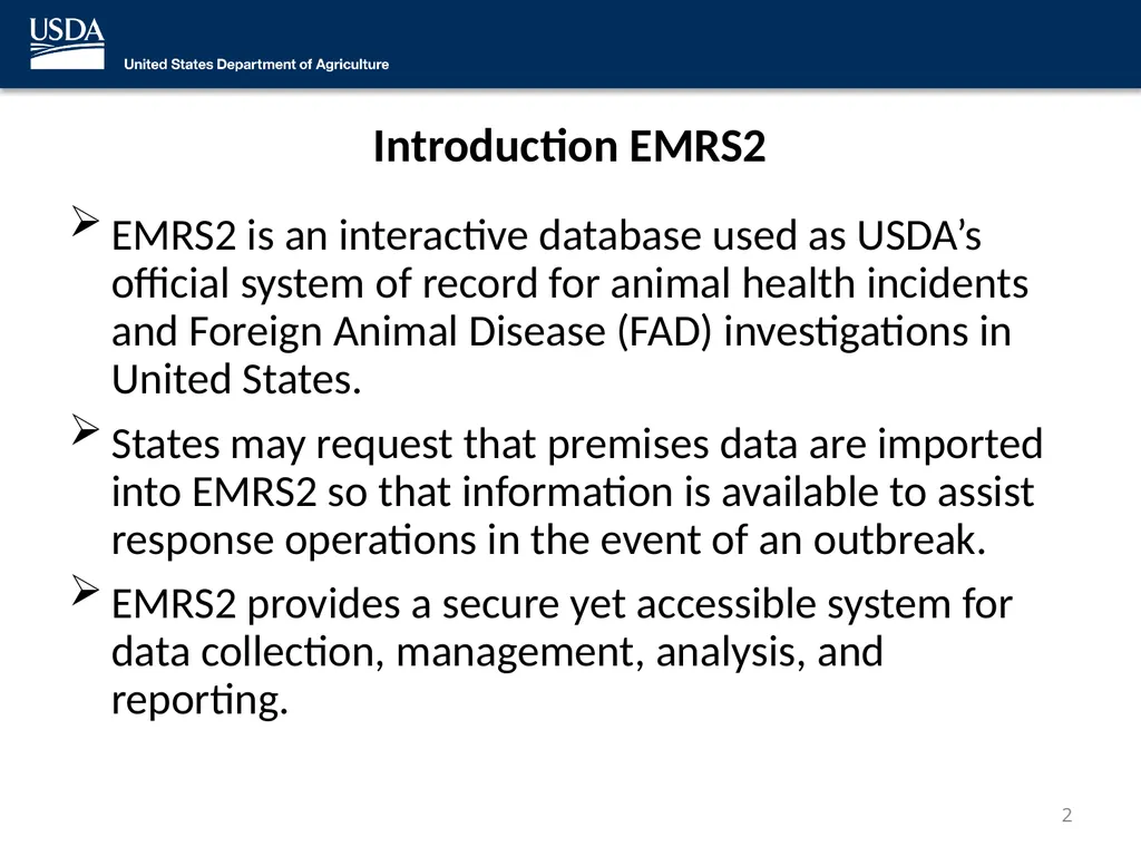 Emergency Management Response System 2.0 (EMRS2) - slide 2 of 37