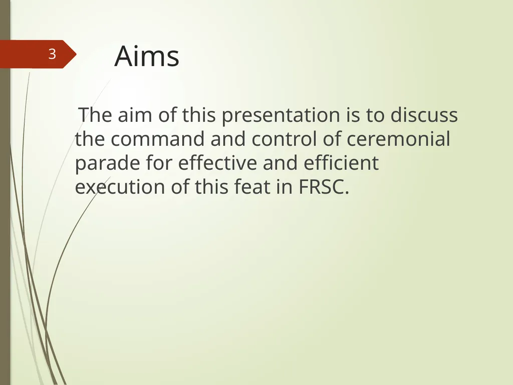 COMMAND AND CONTROL OF CEREMONIAL PARADE 1 - slide 3 of 37