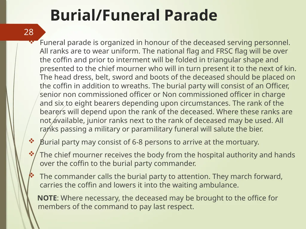 COMMAND AND CONTROL OF CEREMONIAL PARADE 1 - slide 28 of 37