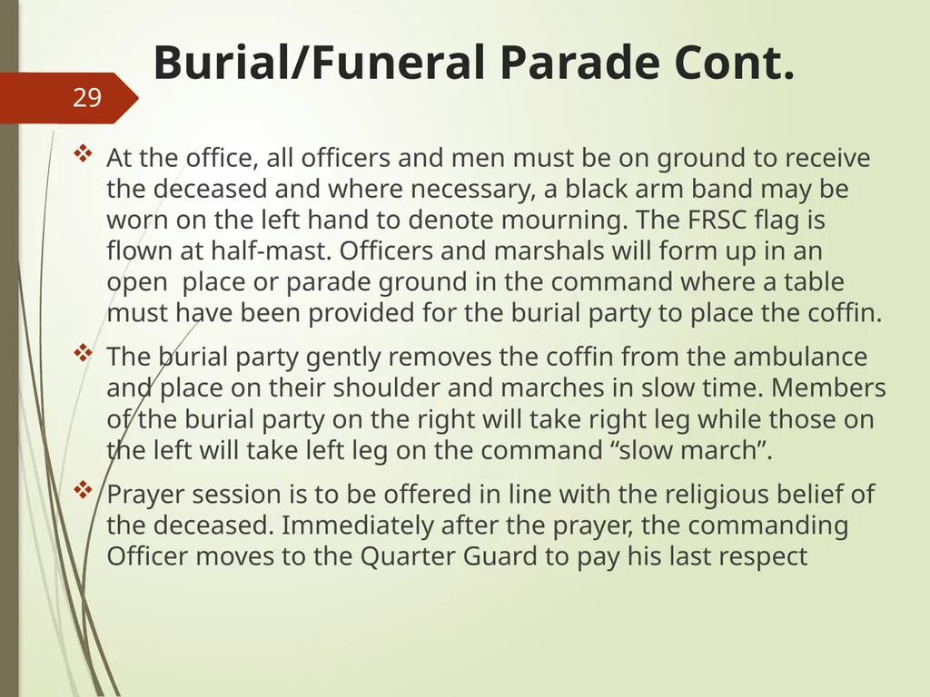 COMMAND AND CONTROL OF CEREMONIAL PARADE 1 - slide 29 of 37