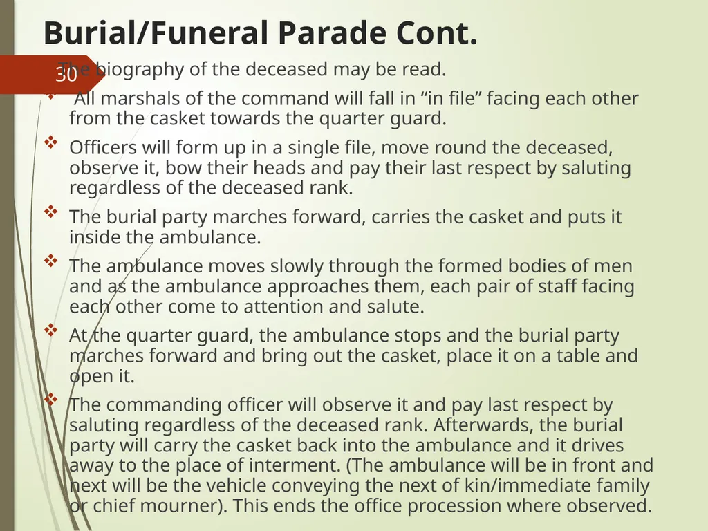 COMMAND AND CONTROL OF CEREMONIAL PARADE 1 - slide 30 of 37