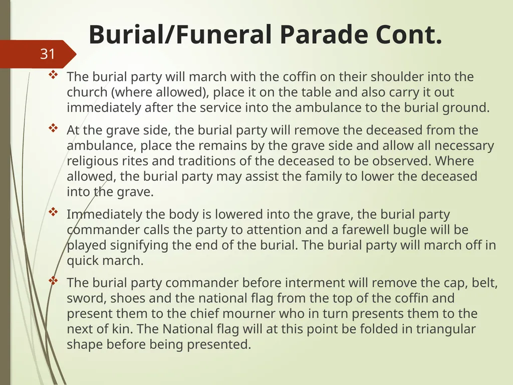 COMMAND AND CONTROL OF CEREMONIAL PARADE 1 - slide 31 of 37