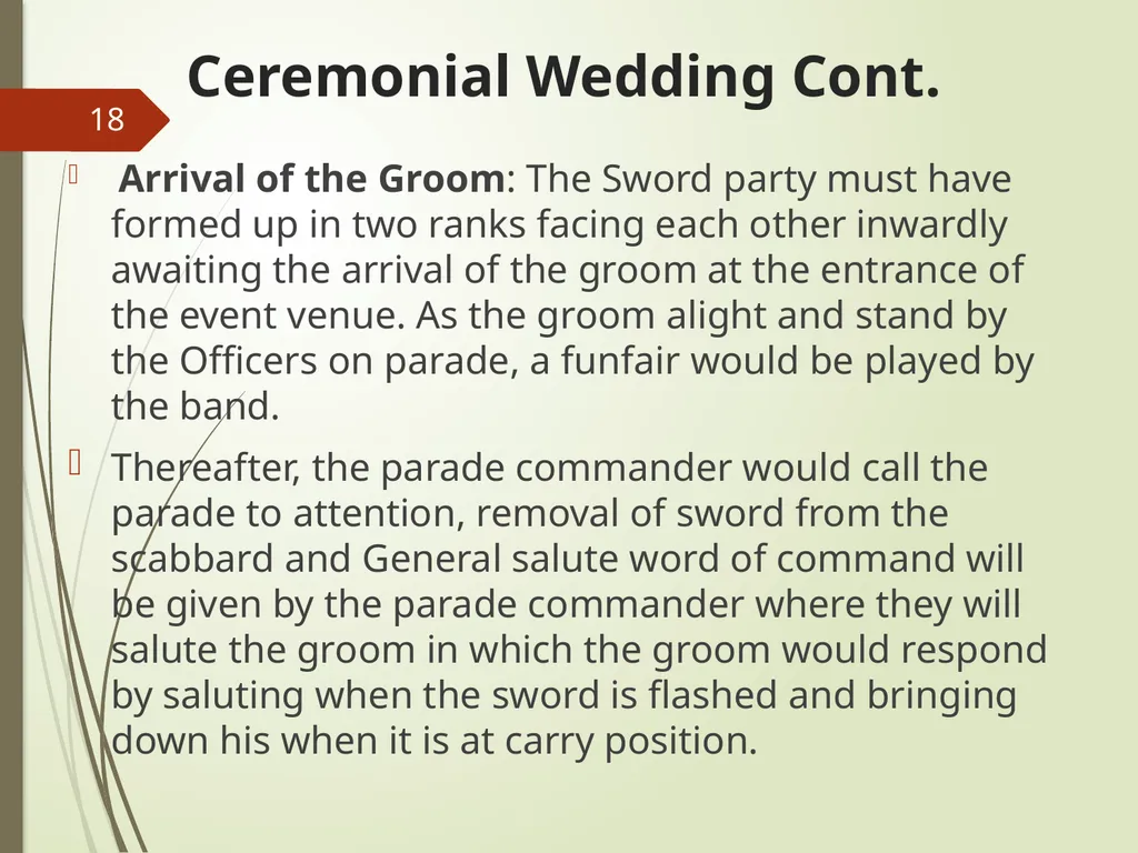 COMMAND AND CONTROL OF CEREMONIAL PARADE 1 - slide 18 of 37