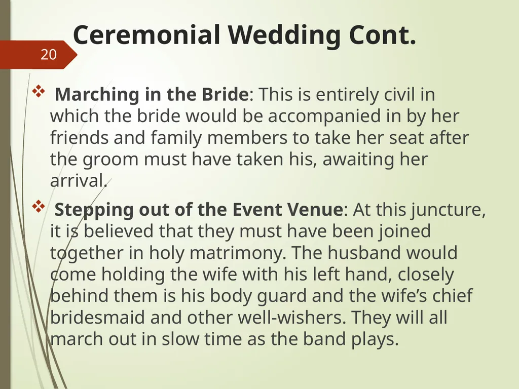 COMMAND AND CONTROL OF CEREMONIAL PARADE 1 - slide 20 of 37