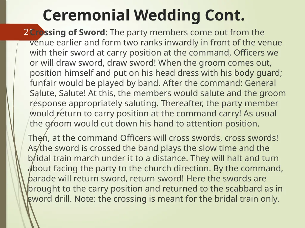 COMMAND AND CONTROL OF CEREMONIAL PARADE 1 - slide 21 of 37