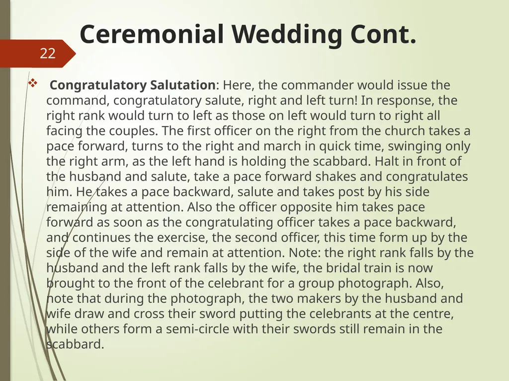 COMMAND AND CONTROL OF CEREMONIAL PARADE 1 - slide 22 of 37