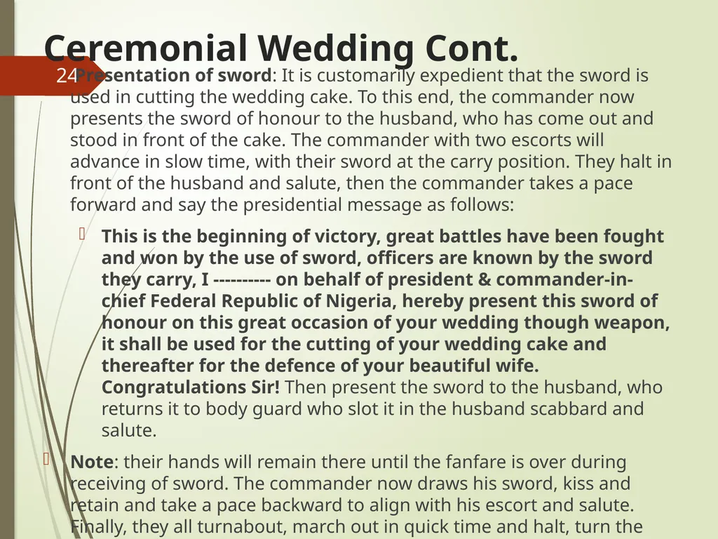 COMMAND AND CONTROL OF CEREMONIAL PARADE 1 - slide 24 of 37