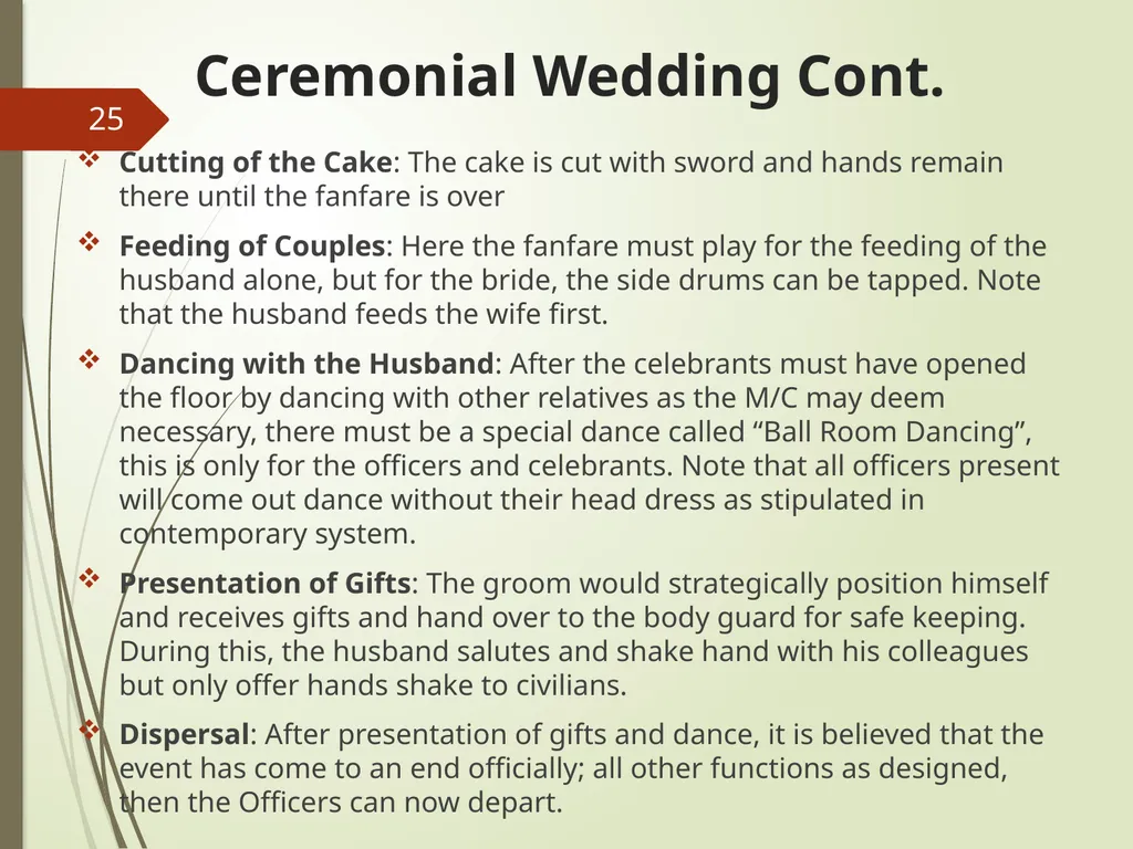 COMMAND AND CONTROL OF CEREMONIAL PARADE 1 - slide 25 of 37
