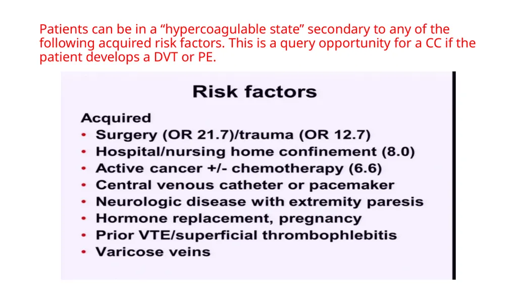 Everything you ever wanted to know about DVT/PE - slide 4 of 42