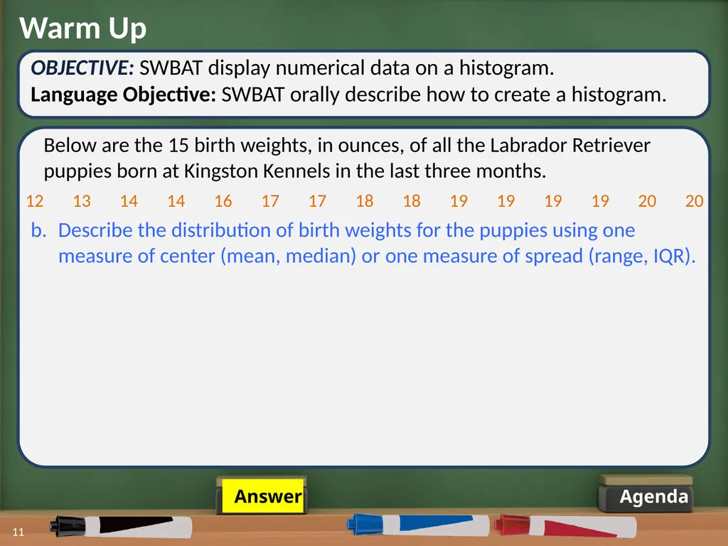 Displaying Numerical Data on Histograms 1 2 Lesson - slide 10 of 73
