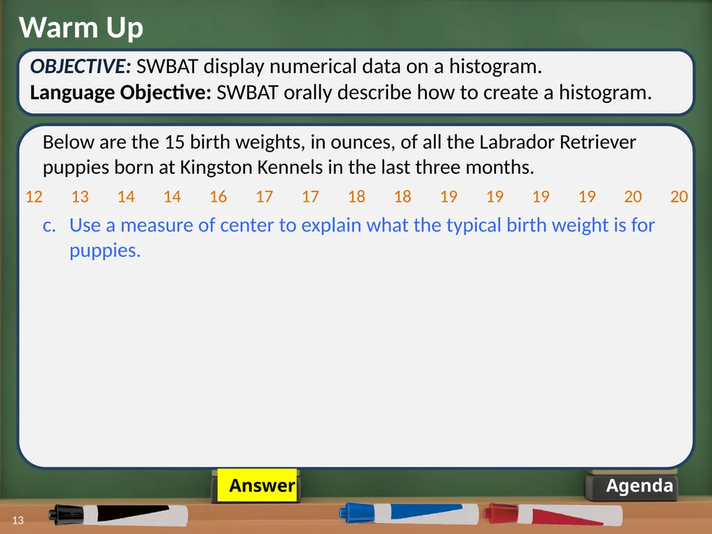Displaying Numerical Data on Histograms 1 2 Lesson - slide 11 of 73