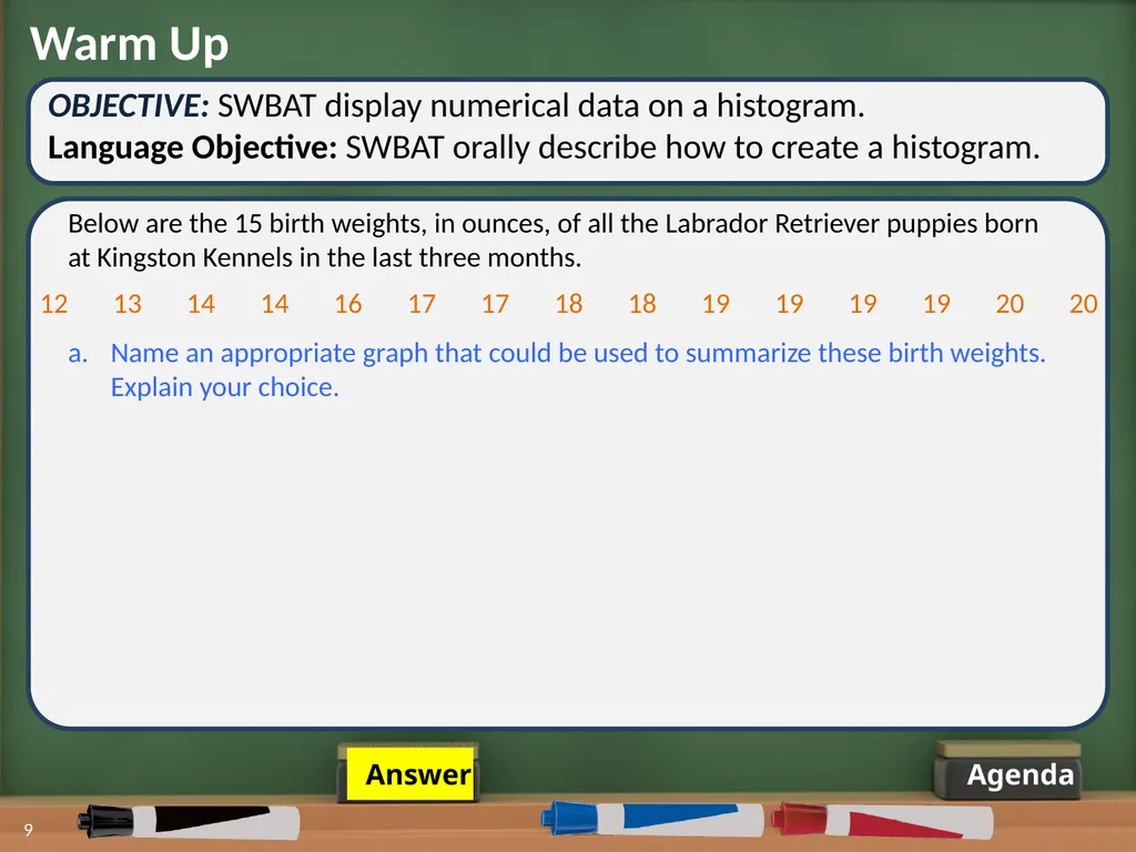Displaying Numerical Data on Histograms 1 2 Lesson - slide 9 of 73