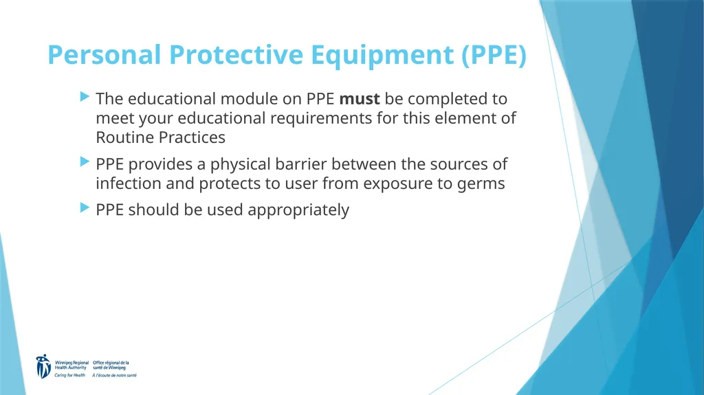 Welcome to the Routine Practices Learning Module - slide 36 of 57