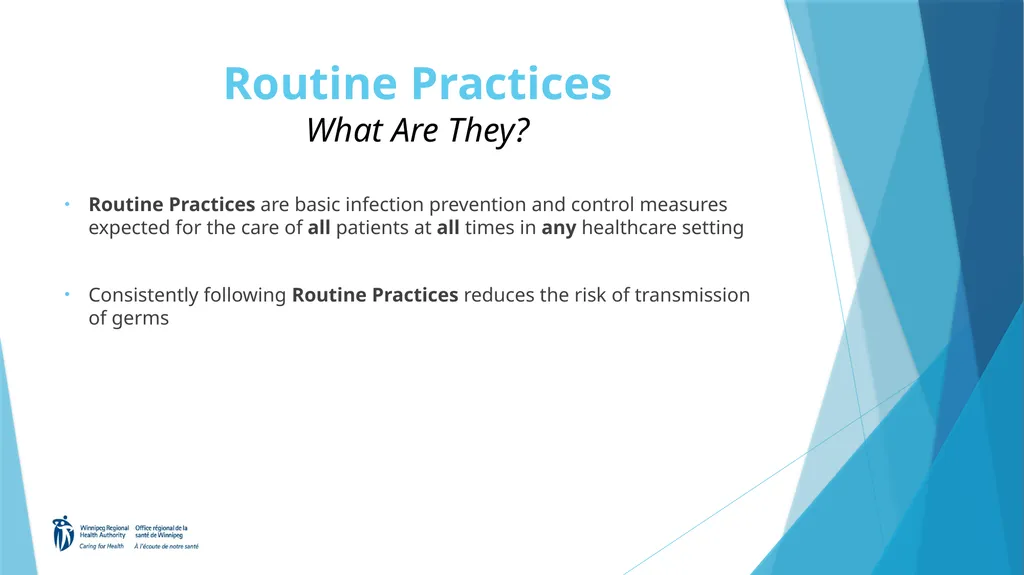 Welcome to the Routine Practices Learning Module - slide 6 of 57