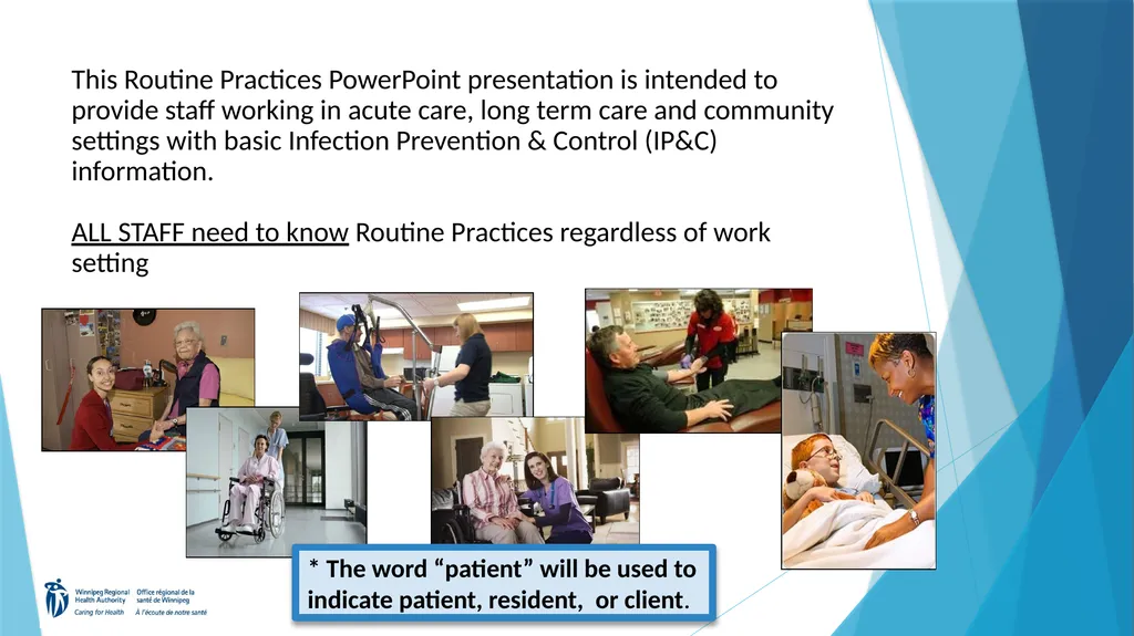 Welcome to the Routine Practices Learning Module - slide 3 of 57