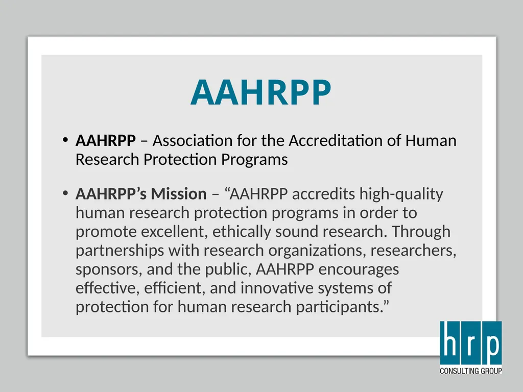 AAHRPP Site Visit Preparation (Key Personnel) - slide 2 of 48