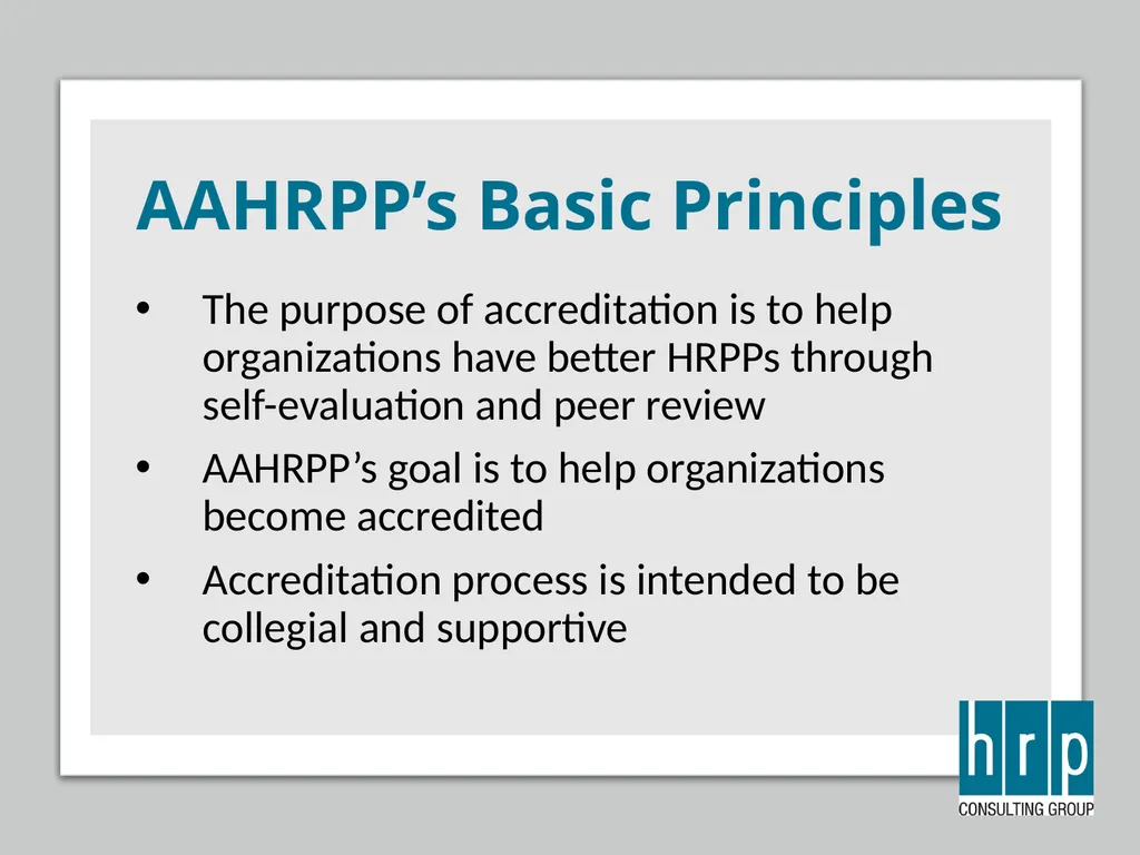 AAHRPP Site Visit Preparation (Key Personnel) - slide 7 of 48