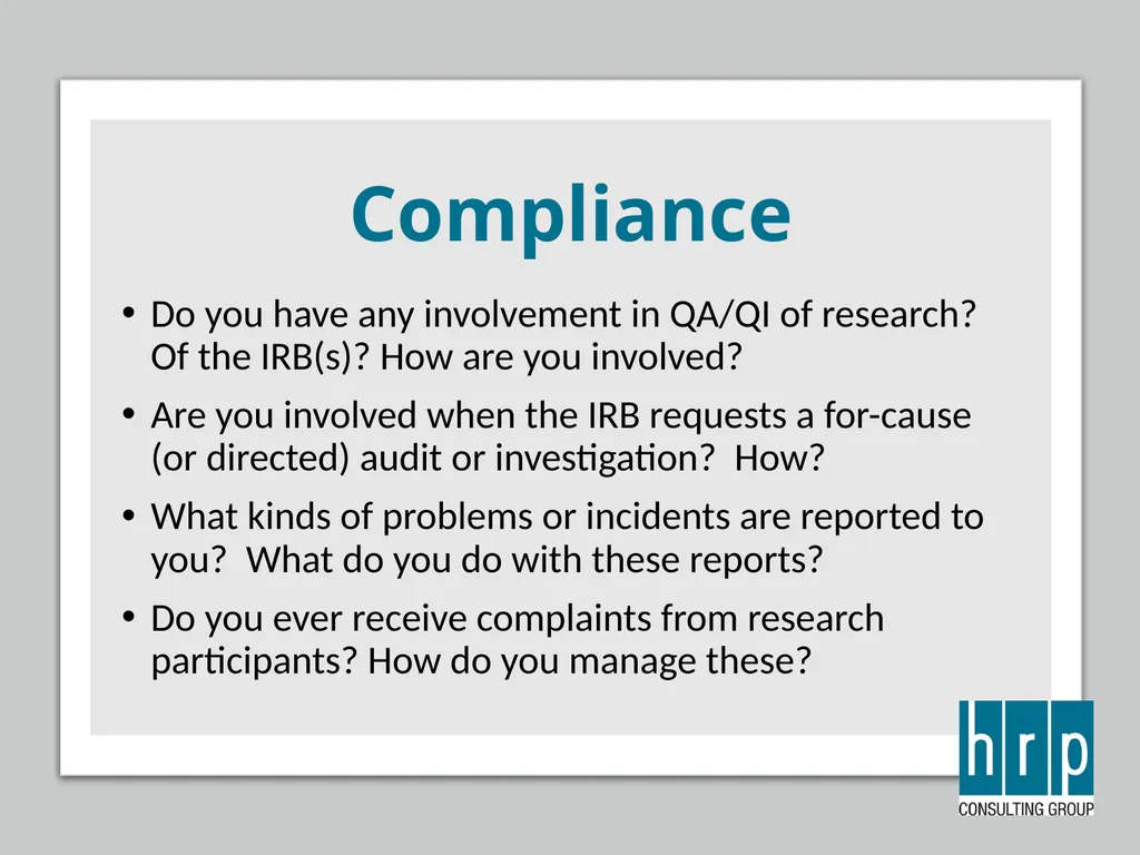 AAHRPP Site Visit Preparation (Key Personnel) - slide 37 of 48