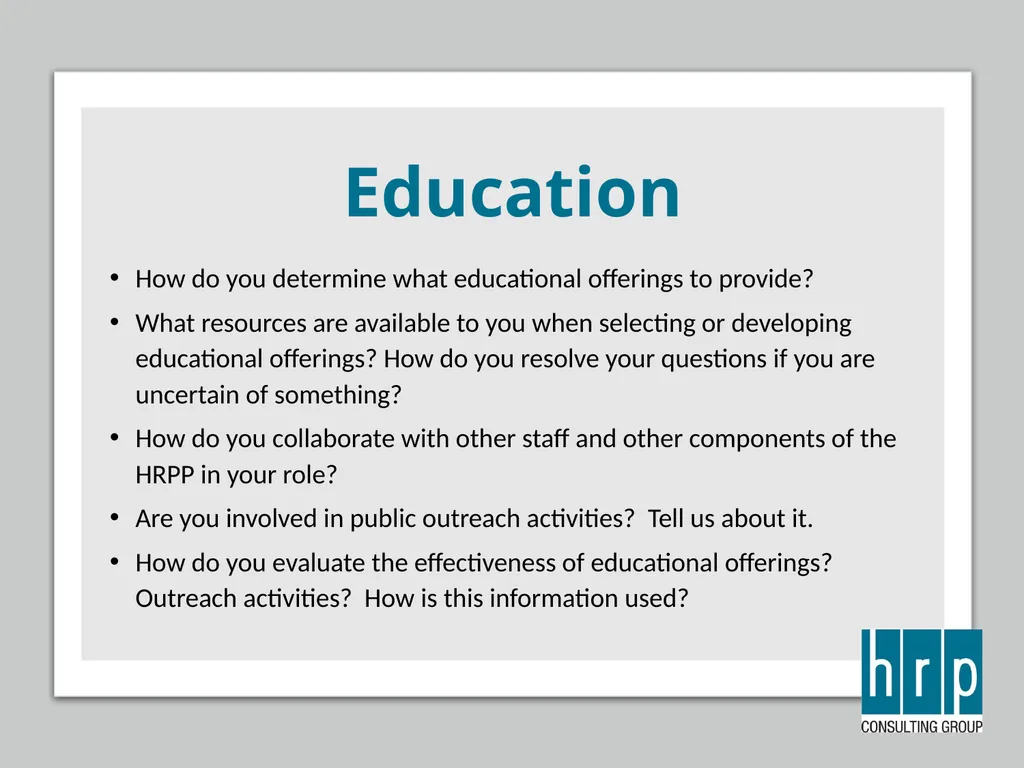 AAHRPP Site Visit Preparation (Key Personnel) - slide 31 of 48