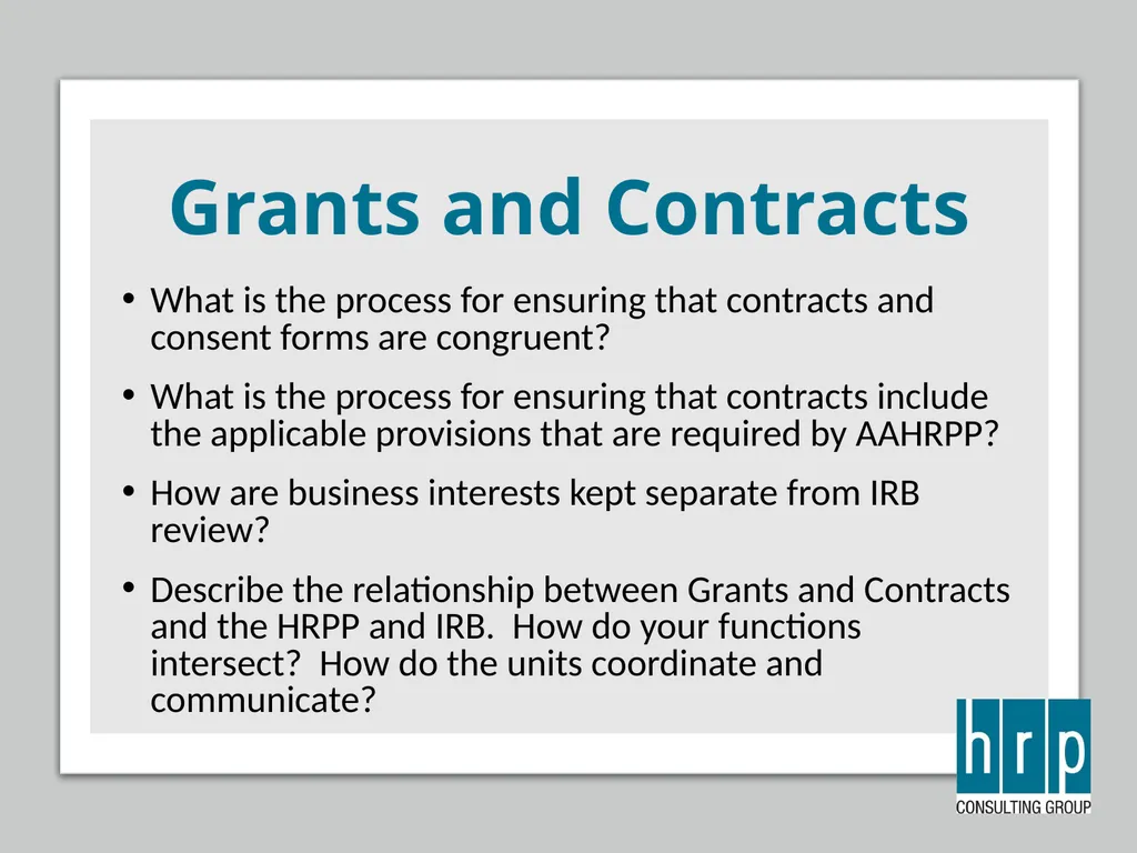 AAHRPP Site Visit Preparation (Key Personnel) - slide 46 of 48
