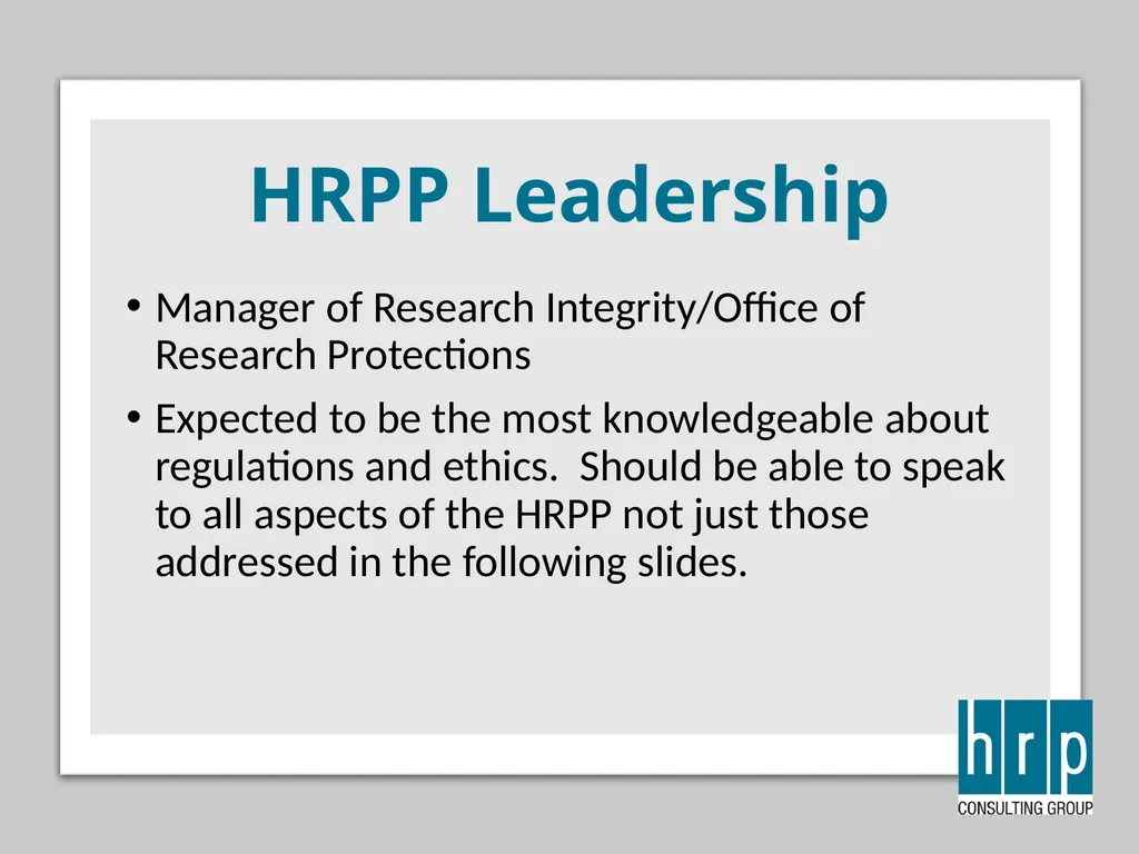 AAHRPP Site Visit Preparation (Key Personnel) - slide 19 of 48