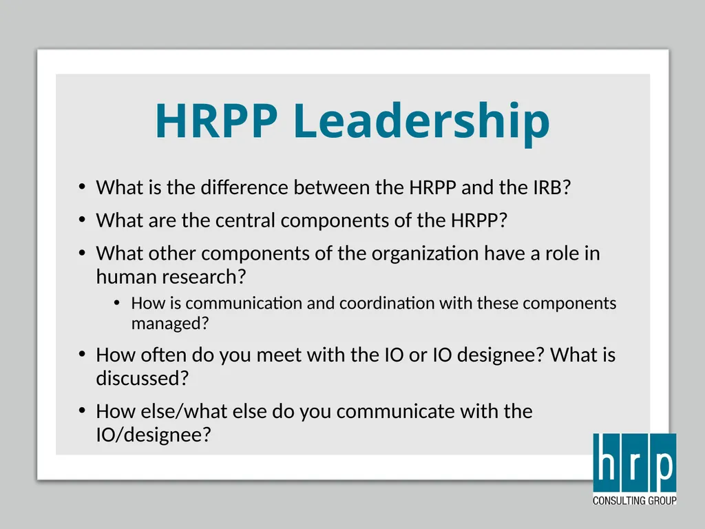 AAHRPP Site Visit Preparation (Key Personnel) - slide 20 of 48