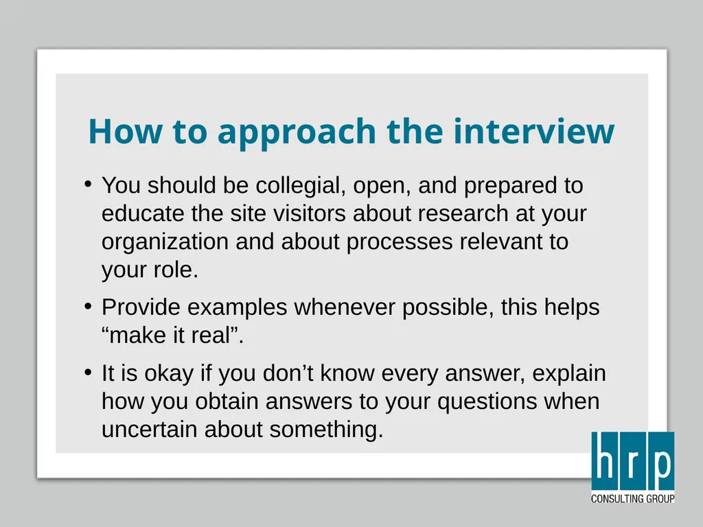 AAHRPP Site Visit Preparation (Key Personnel) - slide 13 of 48