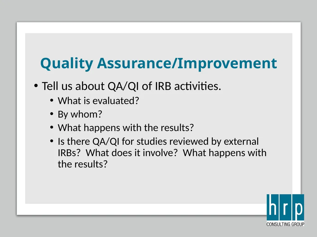 AAHRPP Site Visit Preparation (Key Personnel) - slide 27 of 48
