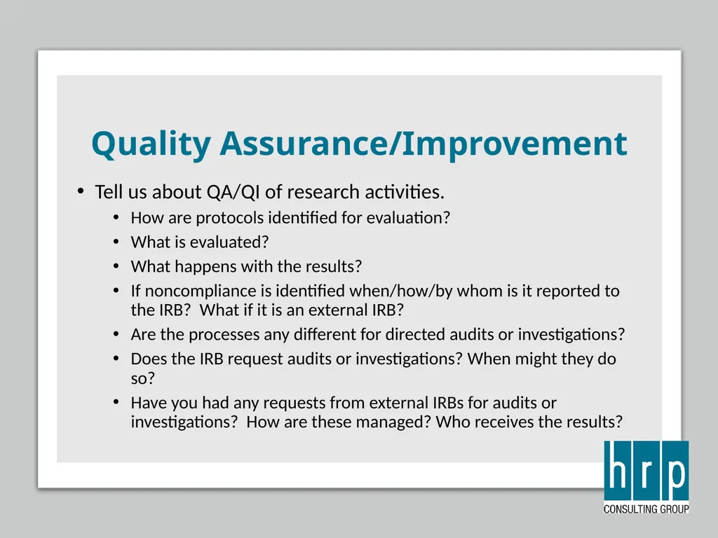 AAHRPP Site Visit Preparation (Key Personnel) - slide 28 of 48