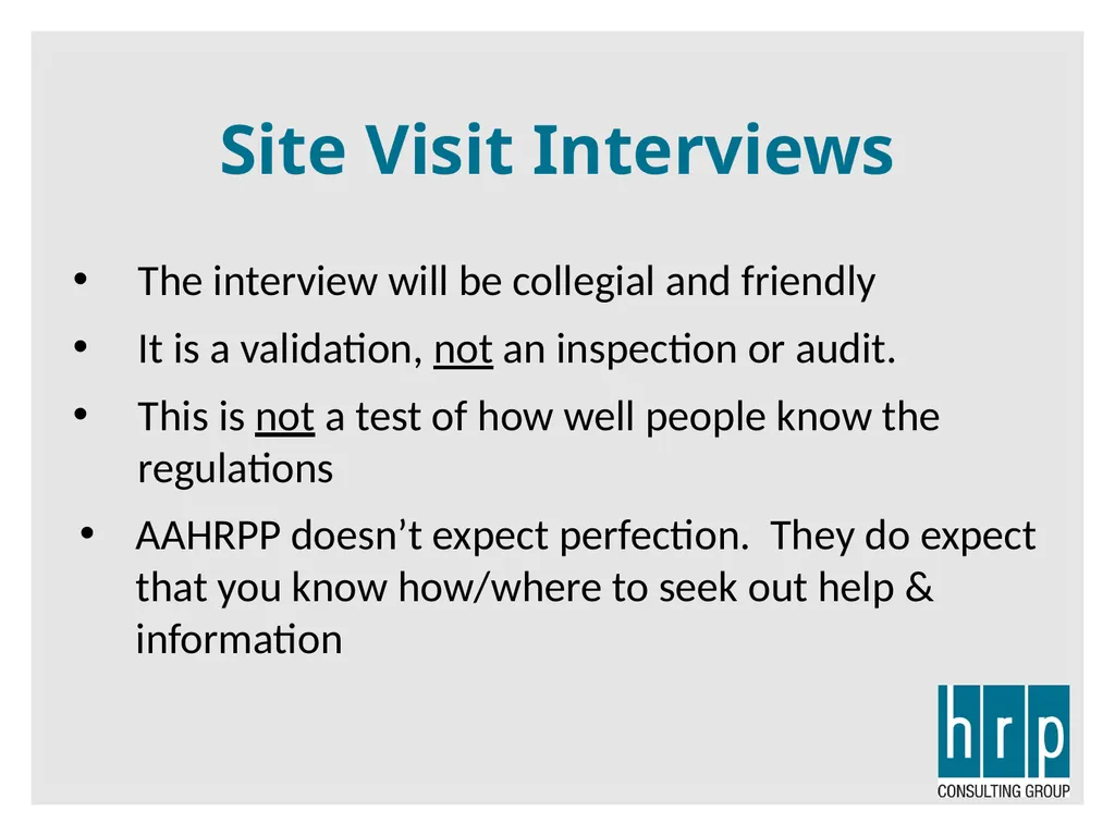 AAHRPP Site Visit Preparation (Key Personnel) - slide 12 of 48