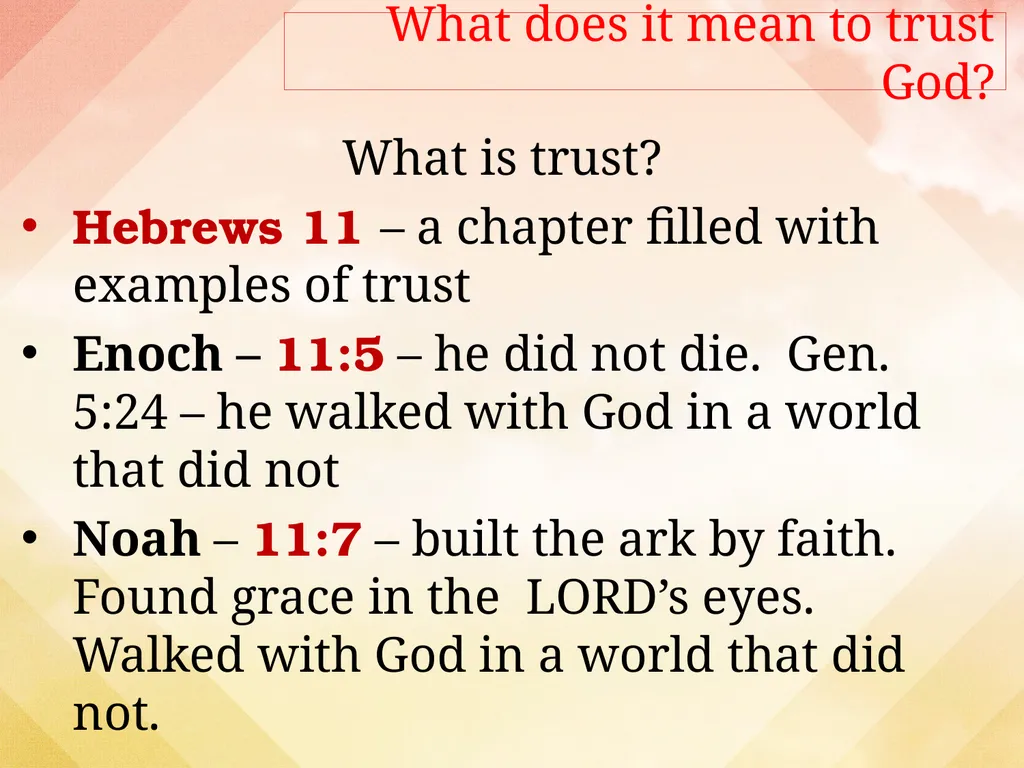 Learning to Trust God Closer To God (3) What is - slide 3 of 17
