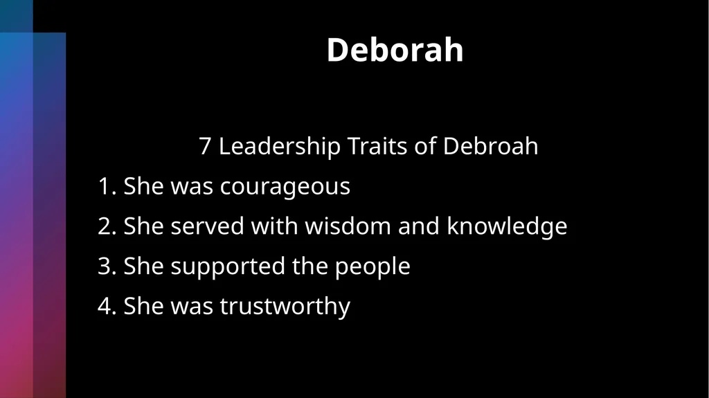 Deborah Being Honorable- Doing What’s Right Judges - slide 19 of 35