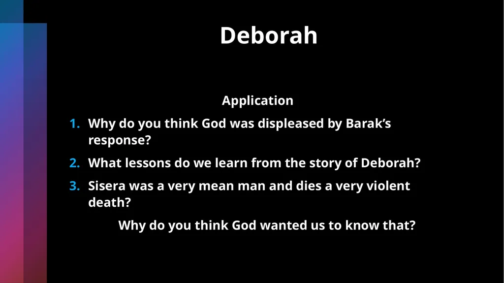 Deborah Being Honorable- Doing What’s Right Judges - slide 34 of 35