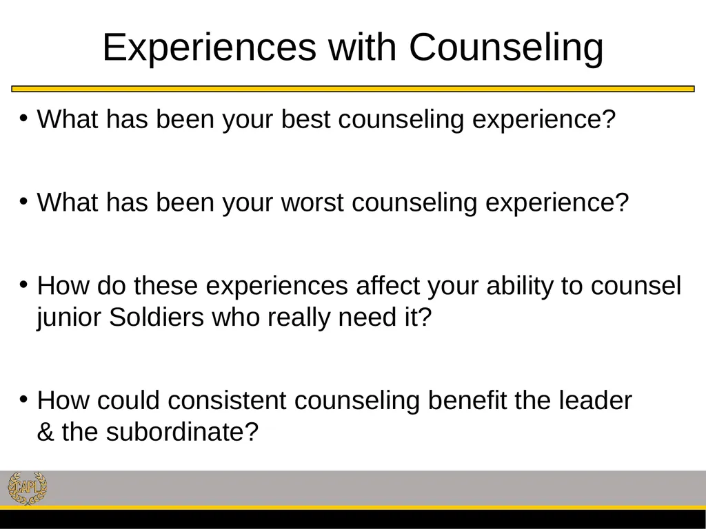 Professional Development Library Title: Counseling - slide 3 of 18