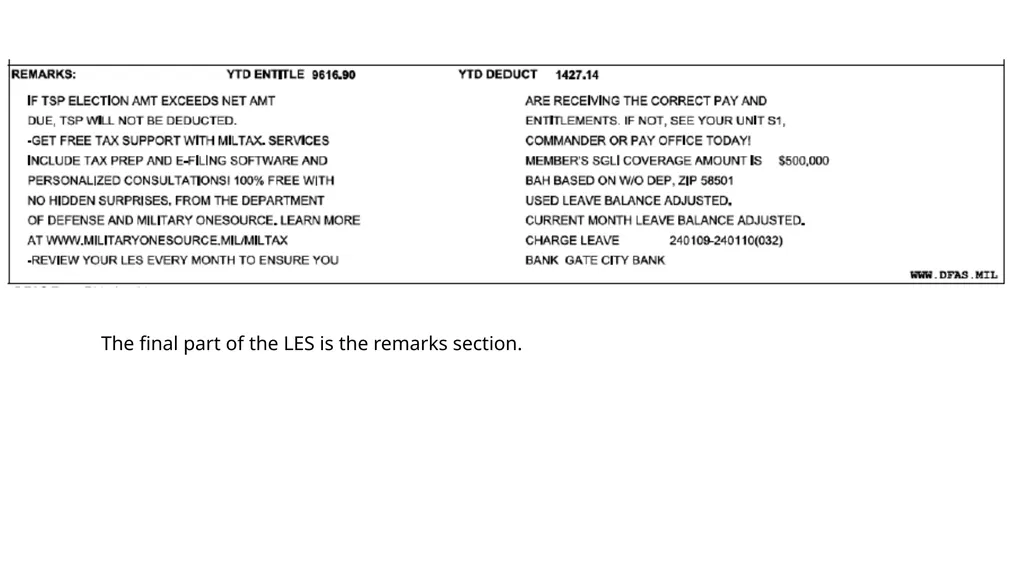 Title: Leave and Earning Statement Estimated - slide 18 of 21