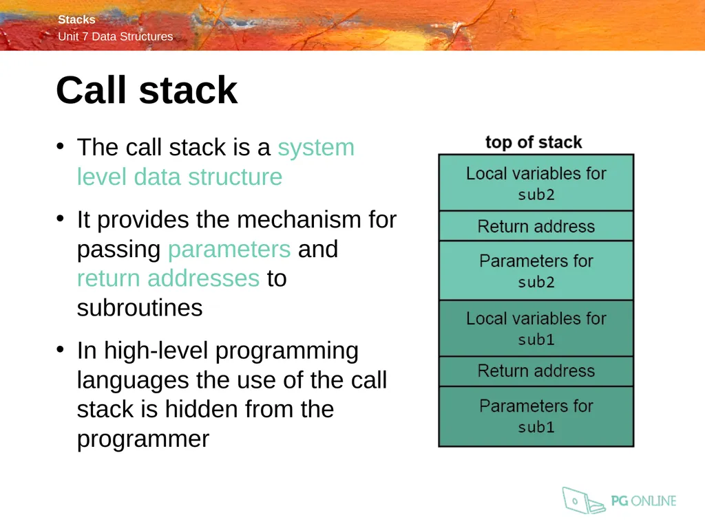 OCR A Level Computer Science H446 – Paper 1 Stacks - slide 14 of 20