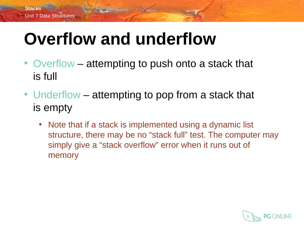 OCR A Level Computer Science H446 – Paper 1 Stacks - slide 13 of 20