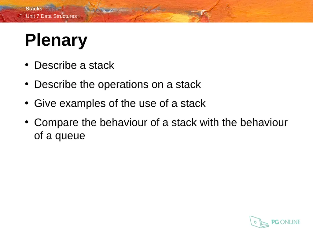 OCR A Level Computer Science H446 – Paper 1 Stacks - slide 18 of 20
