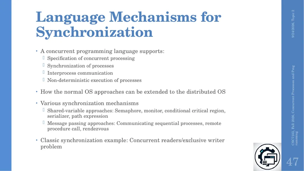 Concurrent Processes and Programming Topic 2 - slide 40 of 47