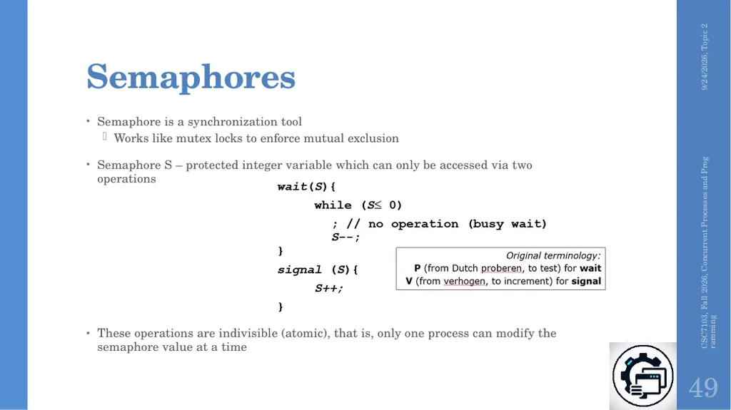 Concurrent Processes and Programming Topic 2 - slide 42 of 47
