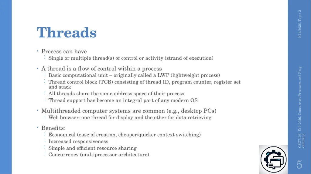 Concurrent Processes and Programming Topic 2 - slide 5 of 47