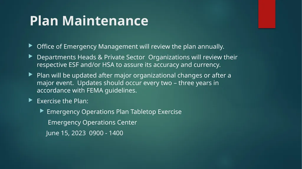 Wilmington Emergency Operations Plan (WEOP) - slide 17 of 18