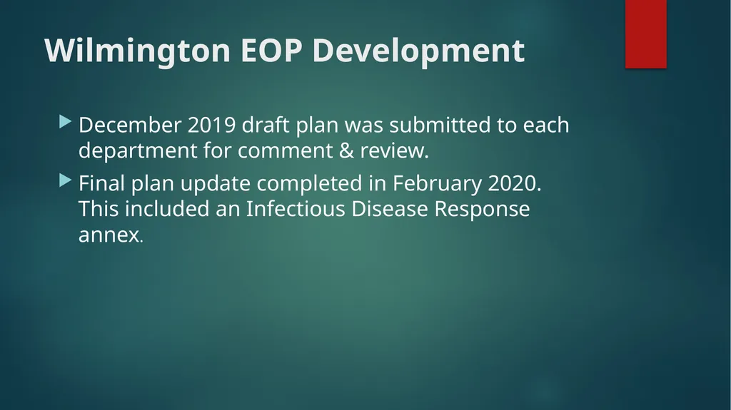 Wilmington Emergency Operations Plan (WEOP) - slide 7 of 18
