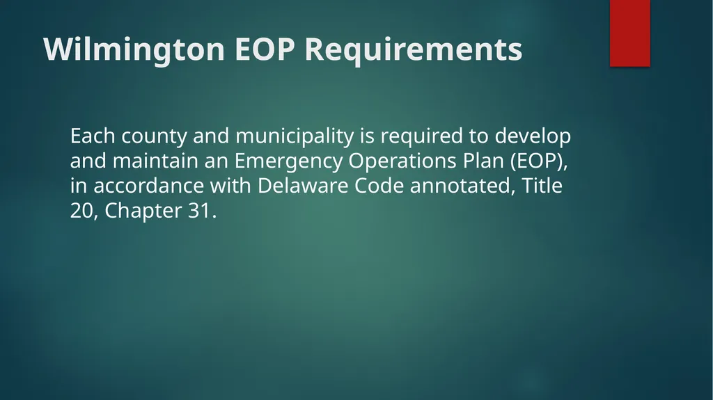 Wilmington Emergency Operations Plan (WEOP) - slide 5 of 18