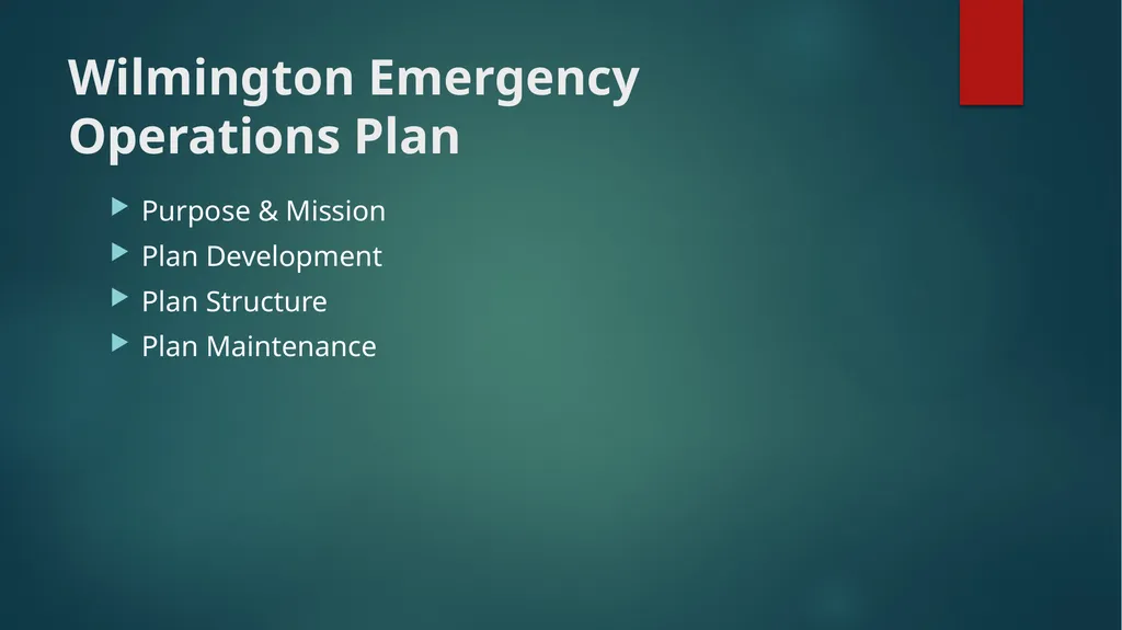 Wilmington Emergency Operations Plan (WEOP) - slide 2 of 18