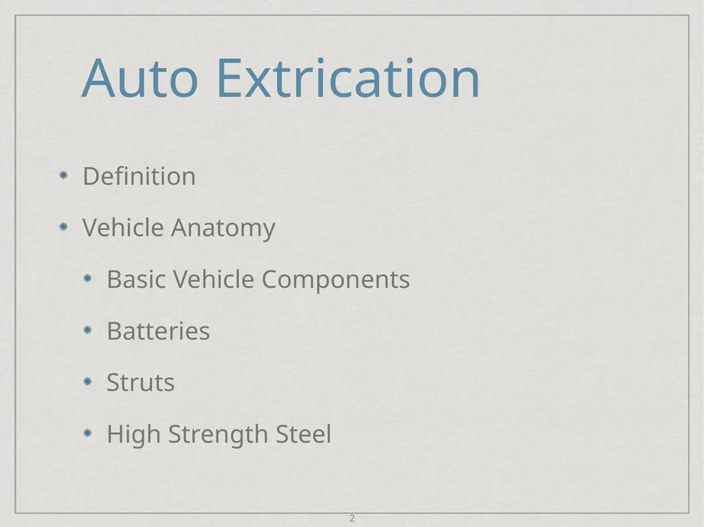 Auto Extrication FFDSD ACADEMY ORIENTATION 16 1 - slide 2 of 122