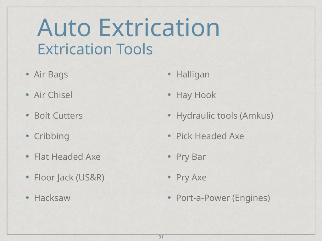 Auto Extrication FFDSD ACADEMY ORIENTATION 16 1 - slide 31 of 122