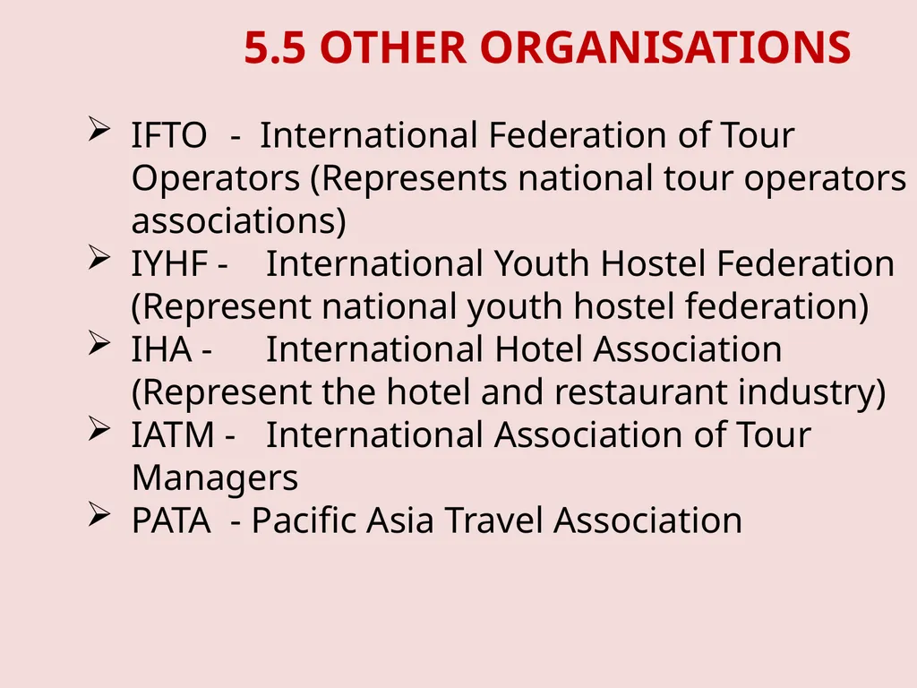 TS-1 Foundation Course in Tourism Unit 3 – - slide 44 of 48