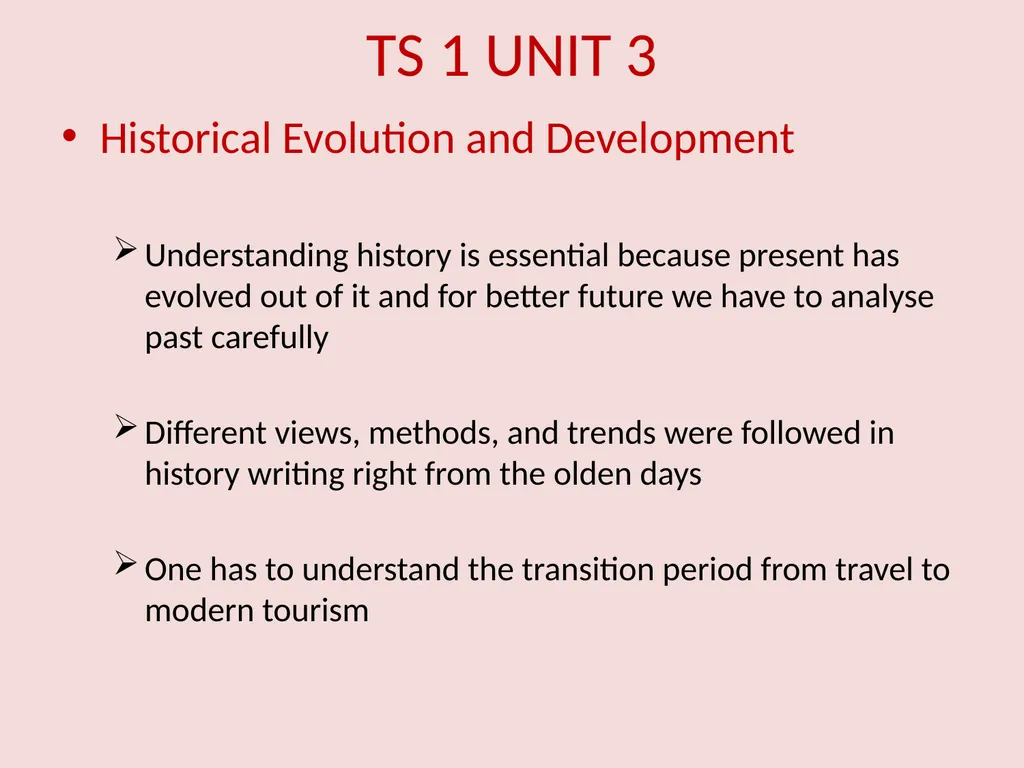 TS-1 Foundation Course in Tourism Unit 3 – - slide 2 of 48